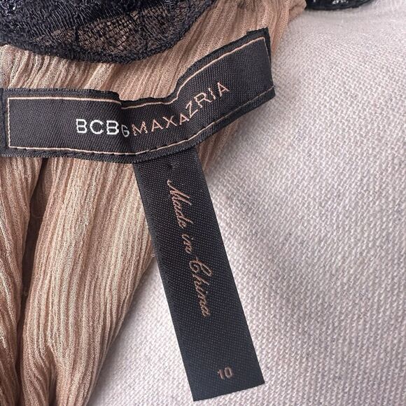 BCBG Max Azria Lace Sheer Silk-Lined Dress Sz 10 - Picture 4 of 7